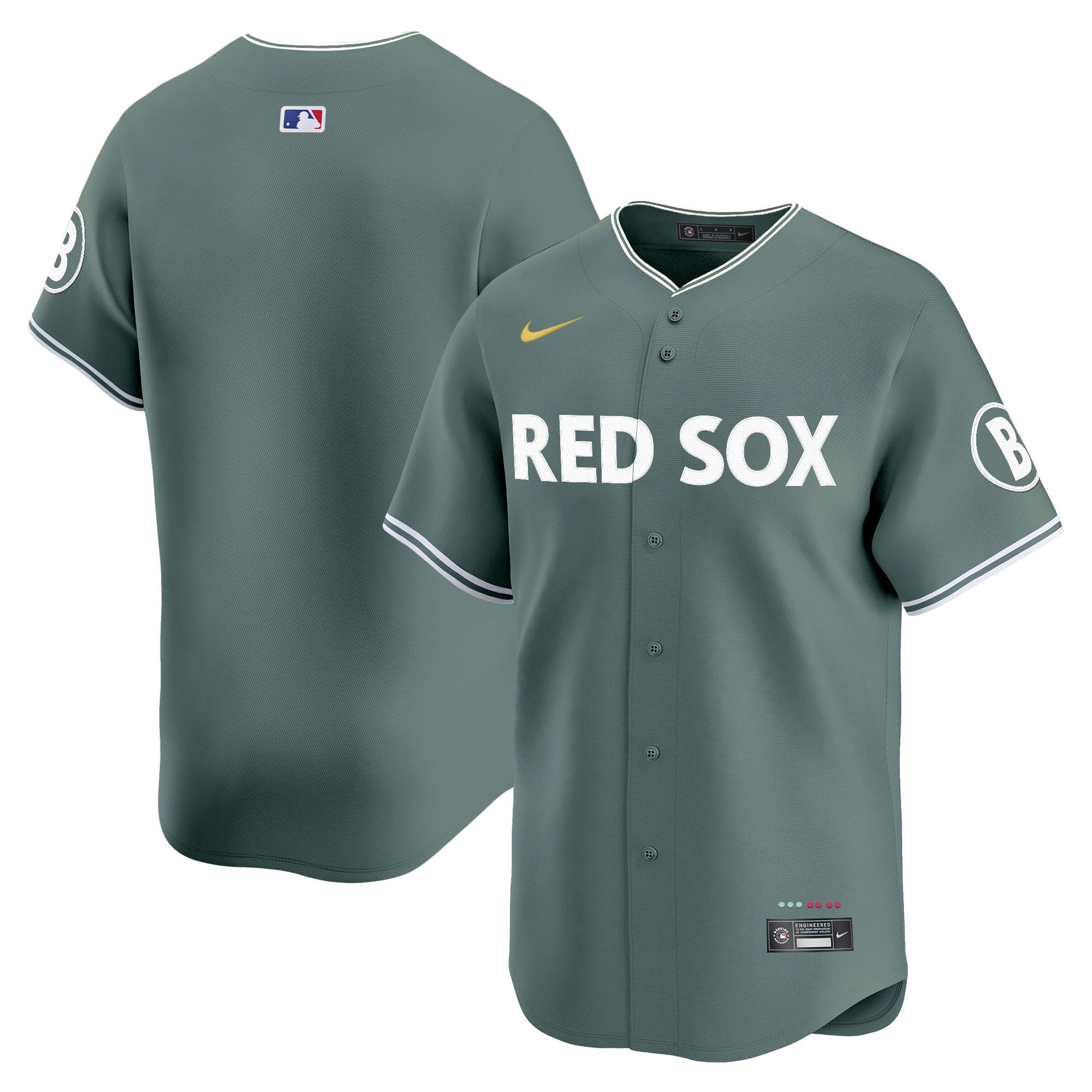 Men Boston Red Sox Blank Green Nike 2025 City Connect Vapor Premier Limited MLB Jersey